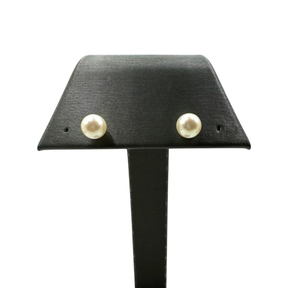10K Yellow Gold Pearl Like Stud Earrings (17539)